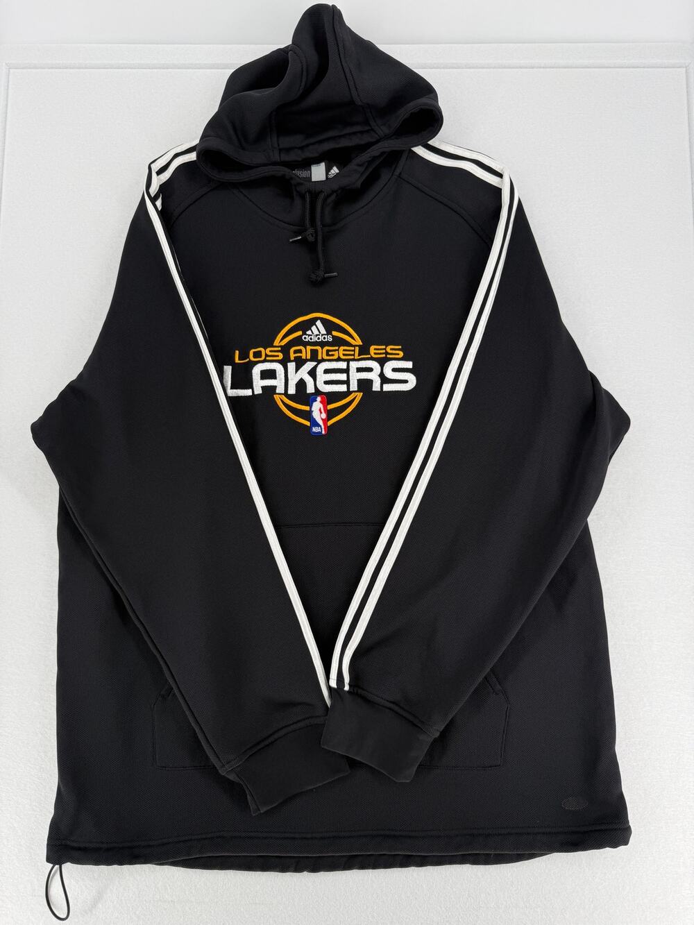Adidas NBA Fusion Los Angeles Lakers Hoodie Mens XL Black Embroidered